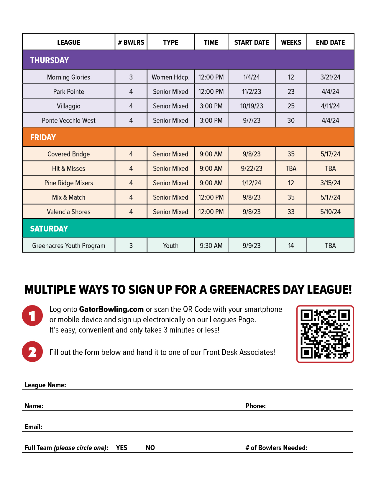 2023-24 Fall Day Leagues 2